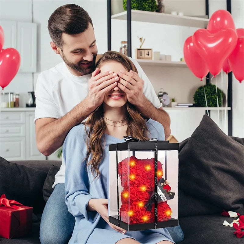 Ursuleț din Flori cu Lumini LED